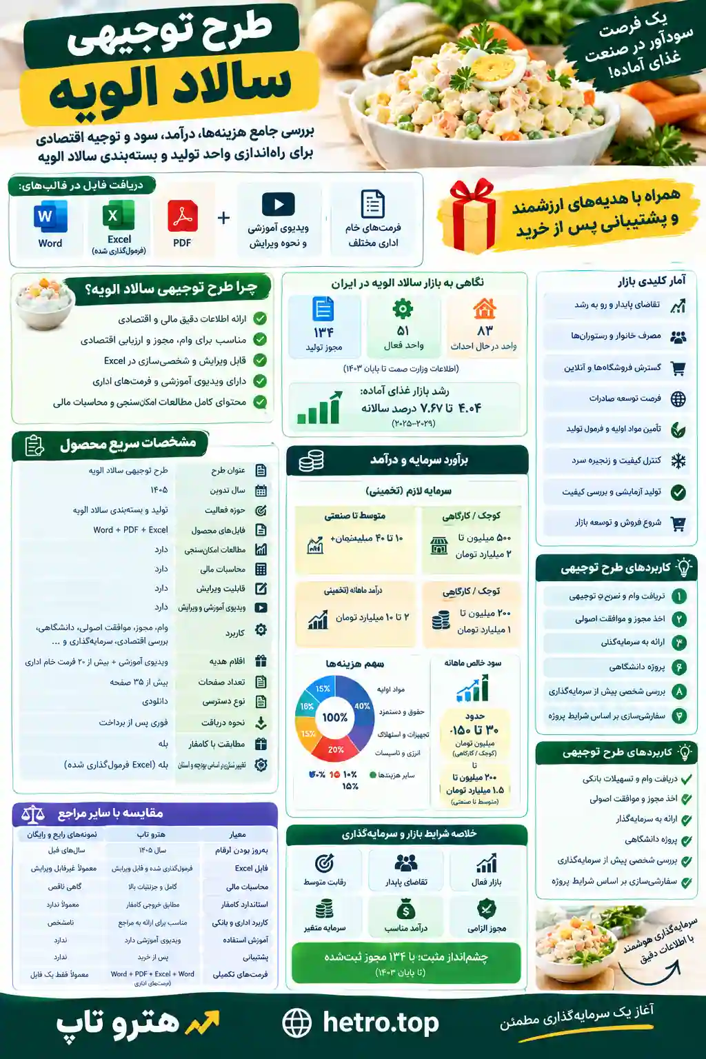اینفوگرافیک طرح توجیهی سالاد الویه